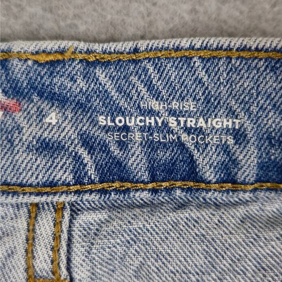 Old Navy Jeans Womens Size 4 High Rise Slouchy Straight Button Fly 29" Waist - Picture 9 of 16